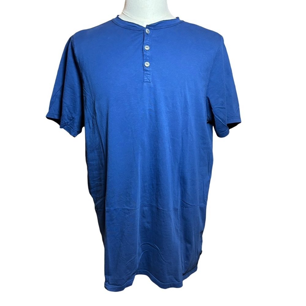 Good Man Brand Blue Short Sleeve Henley Shirt – XL